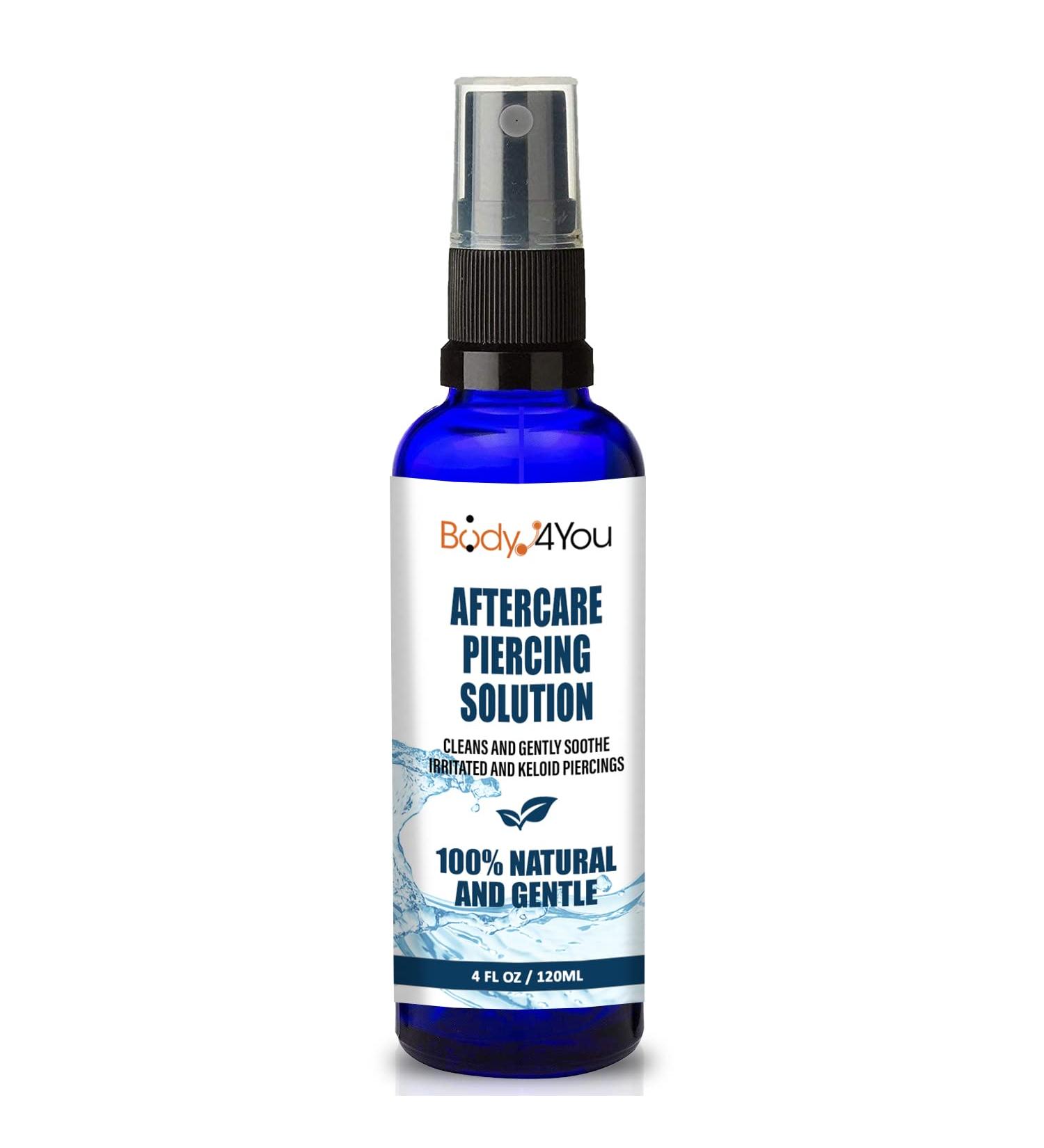 BodyJ4You Piercing Aftercare Saline Cleanser Spray | Natural Care Solution Mist with Tea Tree and Aloe | 4oz - Buy Online on GoSupps.com