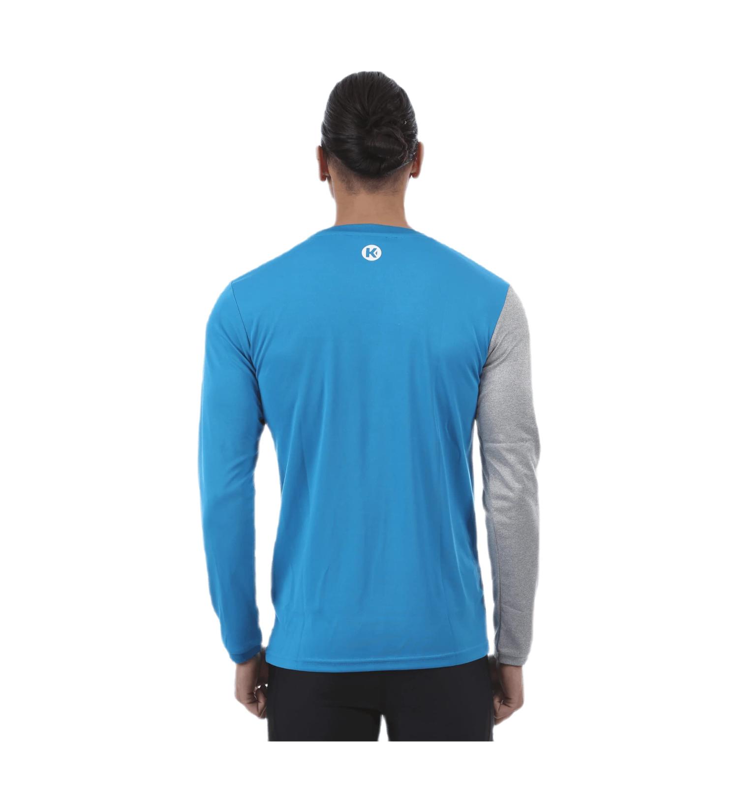 Kempa Men's Core 2.0 Long Sleeve Shirt - Blue/Dark Grey Melange - International Shipping & Best Quality - Buy Online on GoSupps.com