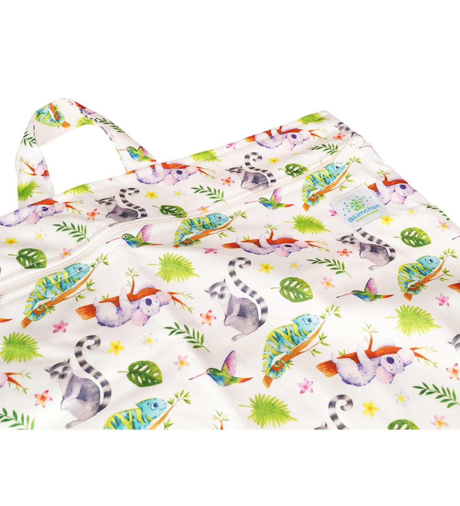 Flower hanging diaper bag XL with zipper (Chameleon)