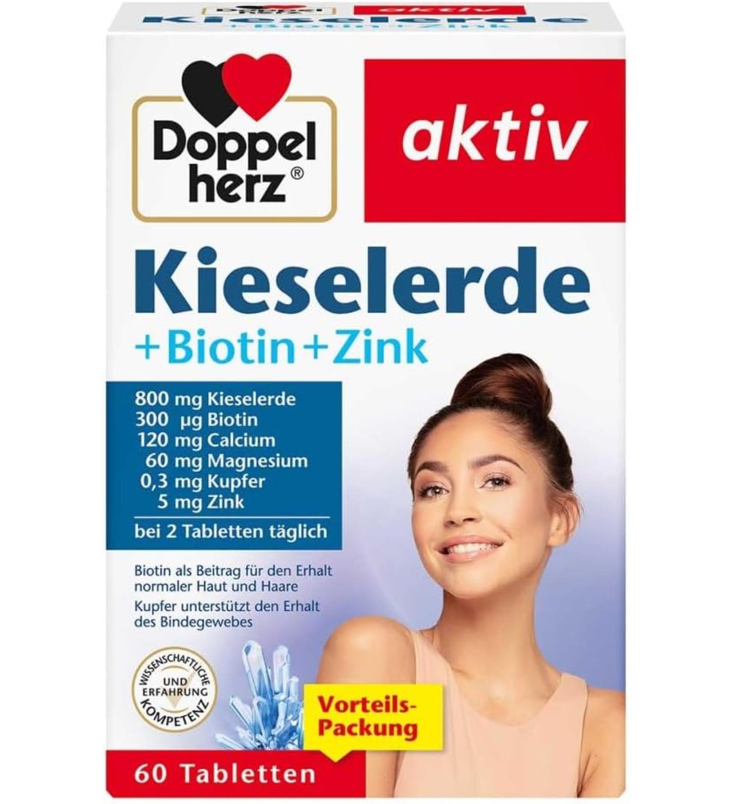 Doppelherz kieselerde Biotin & Zinc - 60 Tablet - Buy Online on GoSupps.com