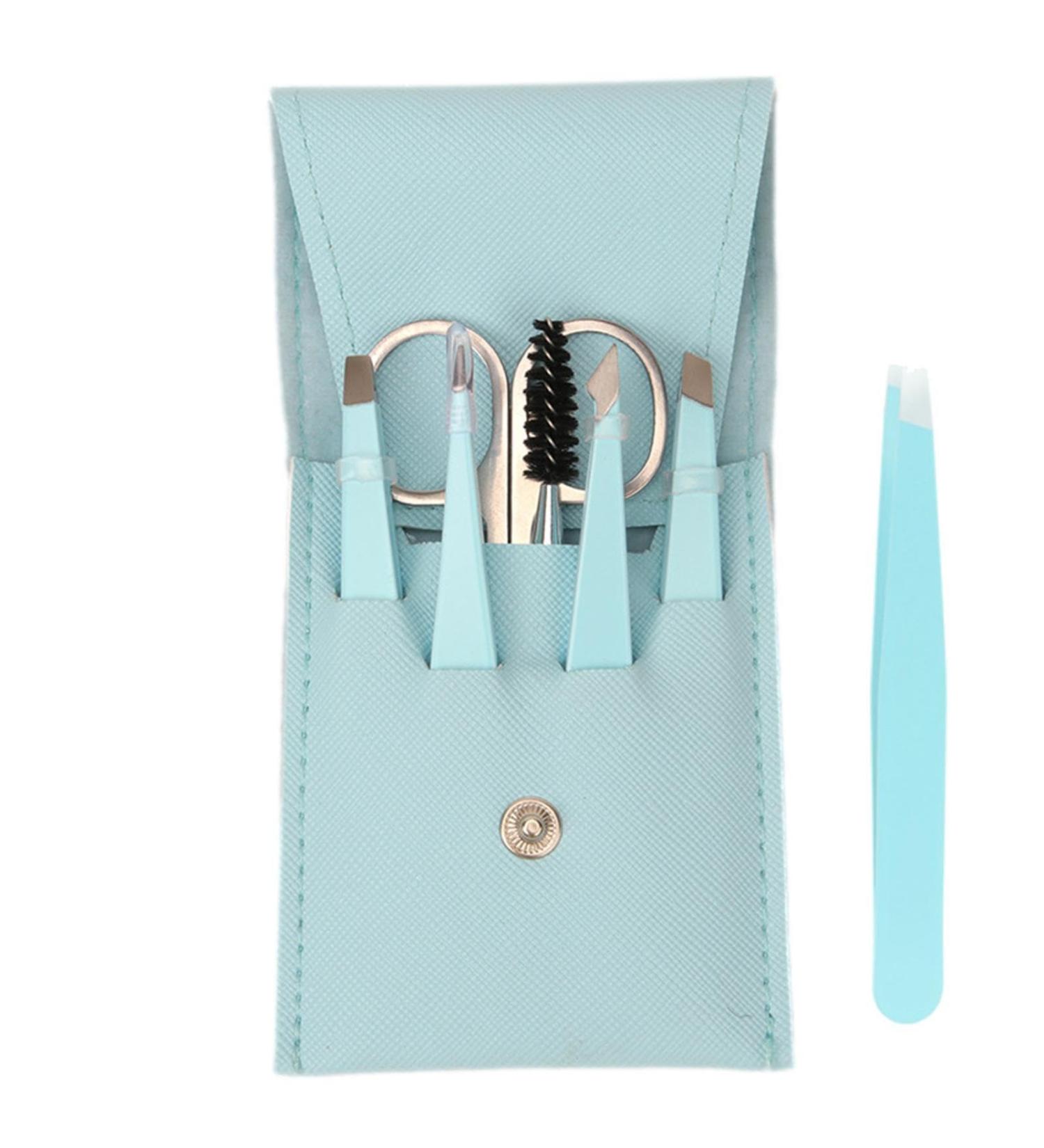 WOBBLO Eyebrow Grooming Eyebrow Care with Eyebrow Scissors 6 Pieces with Travel Case Eyebrow Scissors with Comb for Ingrown Hair Daily Hair Removal Blue Sorceress 6 Piece Set - Buy Online on GoSupps.com
