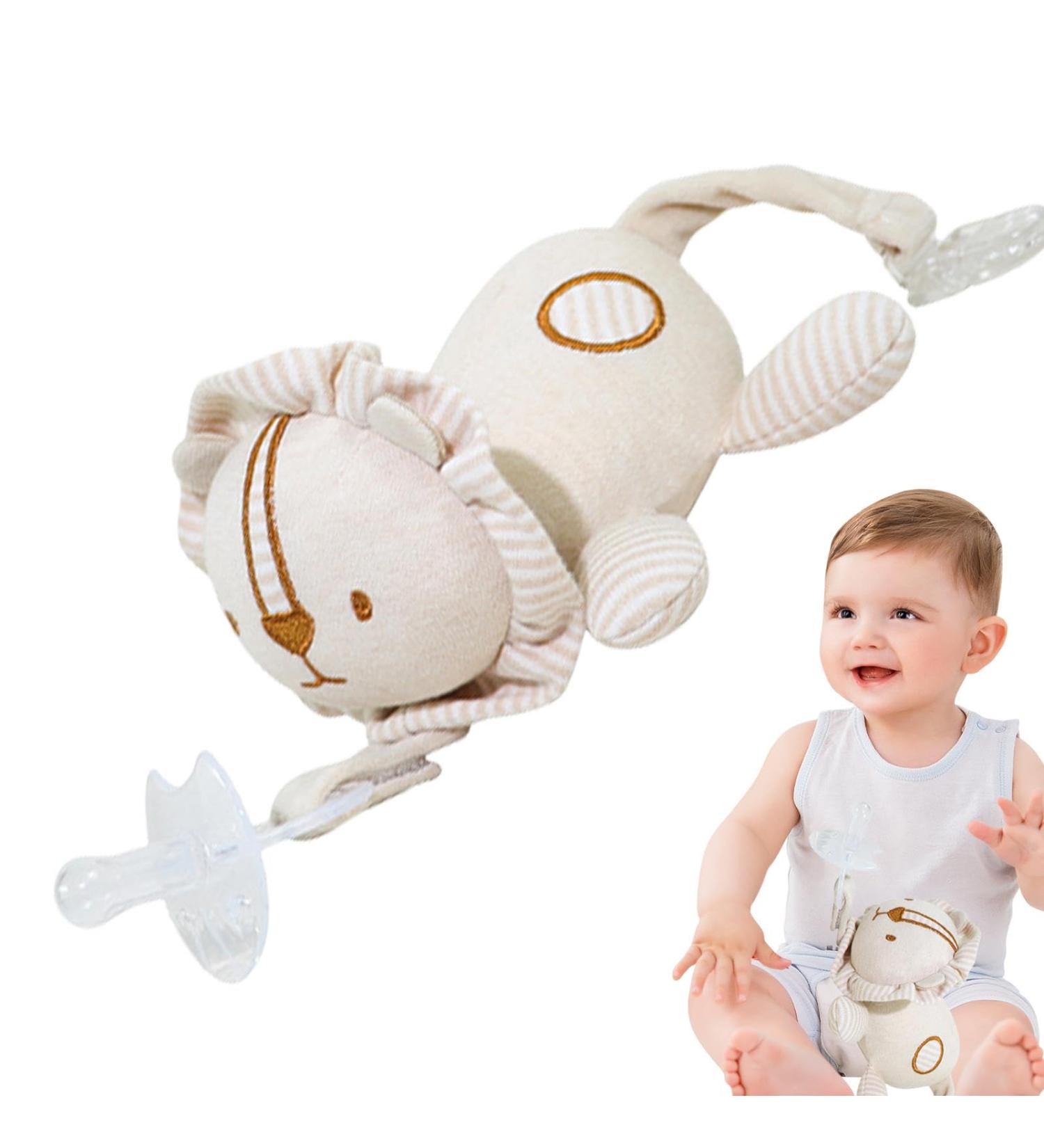Virtcooy Animal Pacifier Holder | Pocket Buddy Lovey - Skin-Friendly Plush Schnuller-Buddy for Kids' Parties & Birthdays - Lion Design - Buy Online on GoSupps.com