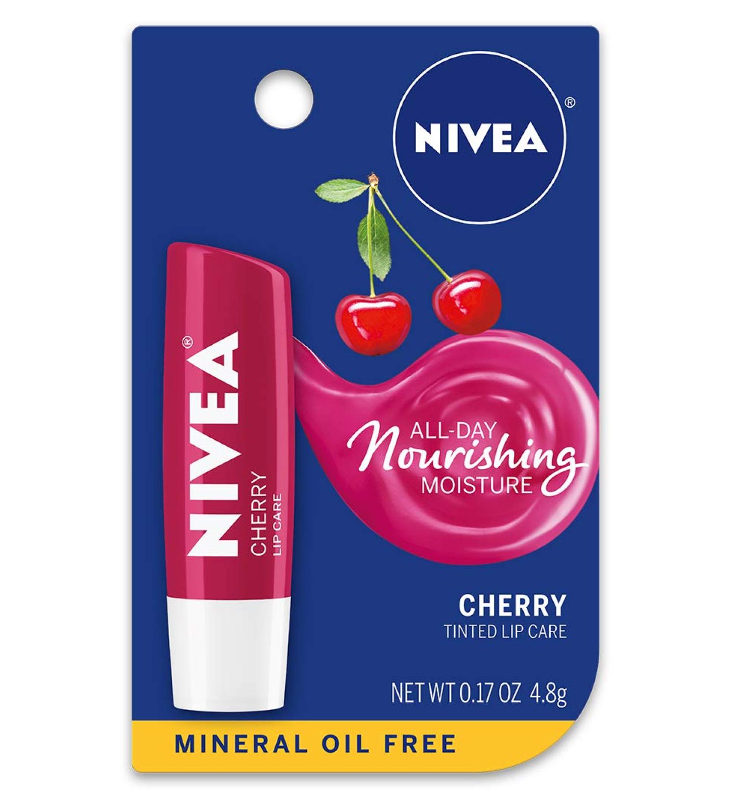 NIVEA Cherry Lip Care Stick - Tinted Red Lip Balm for Moisturized Beautiful Lips - 0.17 oz - Buy Internationally - Buy Online on GoSupps.com