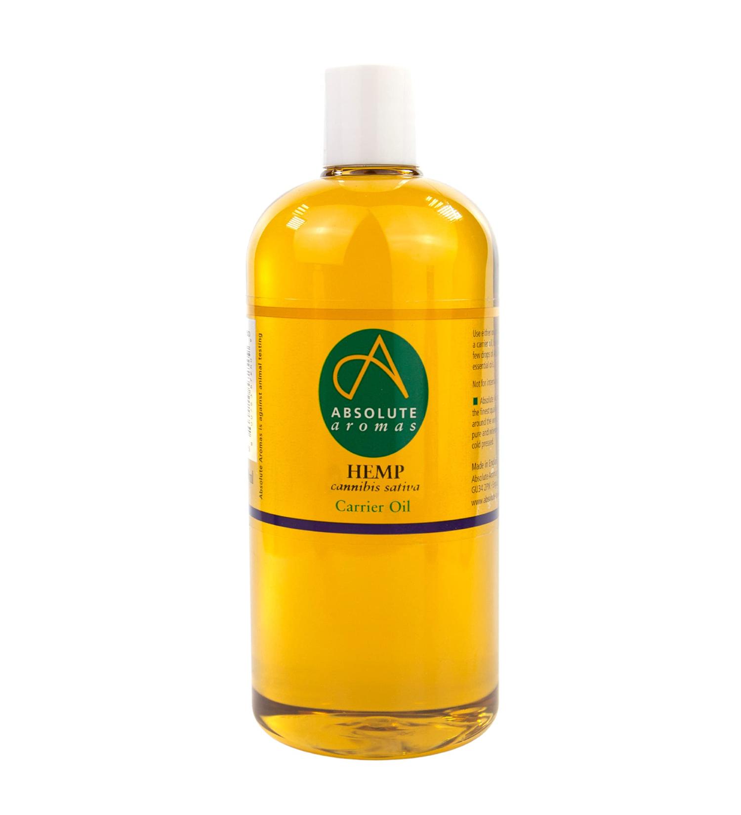 Absolute Aromas Hemp Seed Oil 500ml - Pure Natural Cold Pressed Vegan & Cruelty Free - Moisturizing Oil for Face Hair & Skin - Buy Online on GoSupps.com