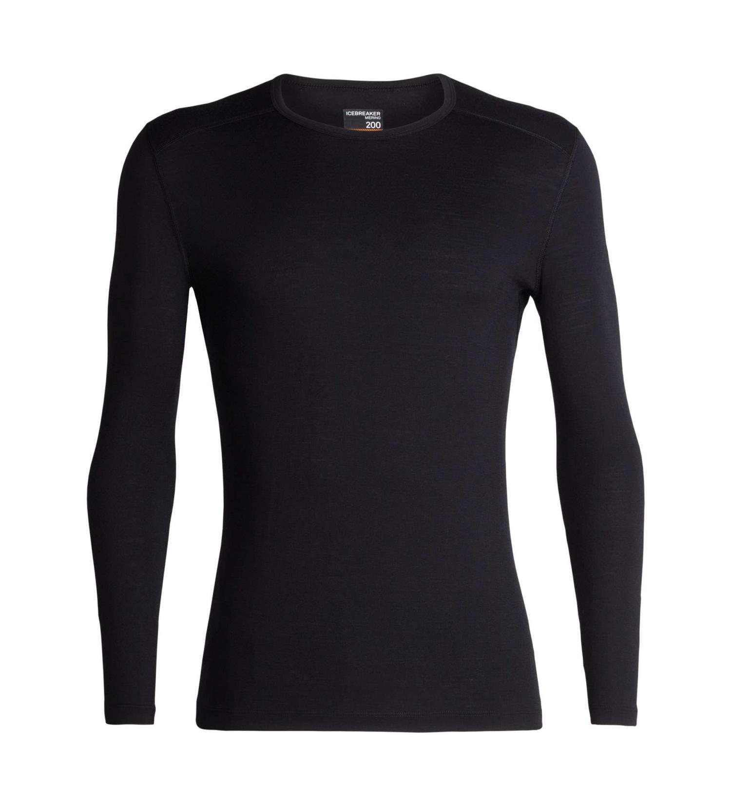 Icebreaker 200 Oasis LS Crewe Baselayer M Black - Premium Merino Wool Thermal Top for Ultimate Comfort | Shop Internationally - Buy Online on GoSupps.com