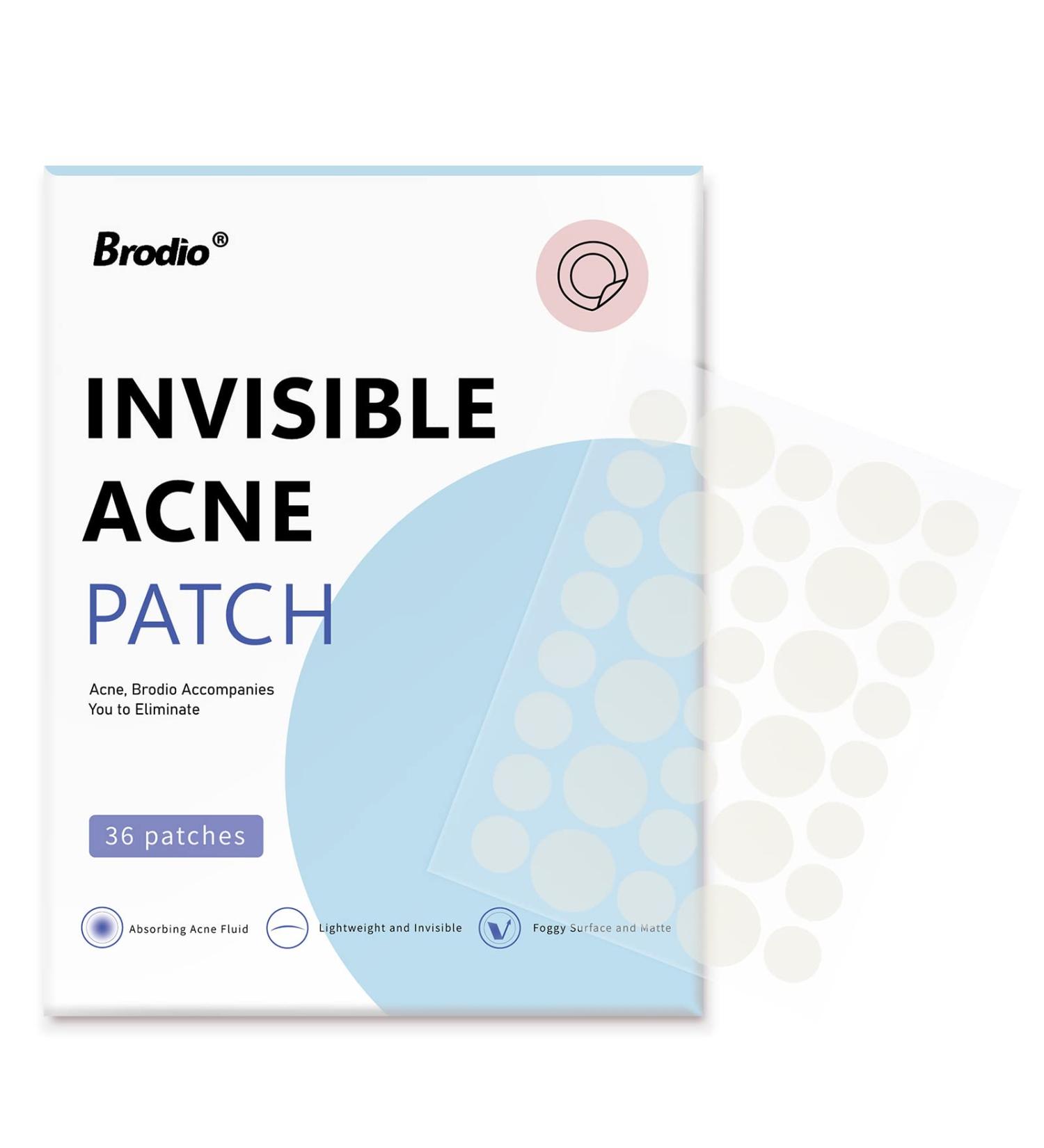 Brodio Invisible Acne Patch - Hydrocolloid Pimple Patches for Face - Breakouts Spot Treatment - Absorbing Acne Fluid - 2 Sizes (36 capsules/sheet) - Buy Online on GoSupps.com