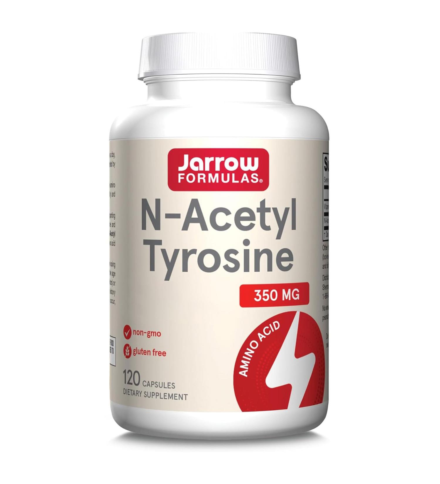 Jarrow Formulas N-Acetyl-Tyrosin with Vitamin B6 High Dosed 120 Capsules Lab Tested Gluten Free Soy Free Non-GMO - Buy Online on GoSupps.com