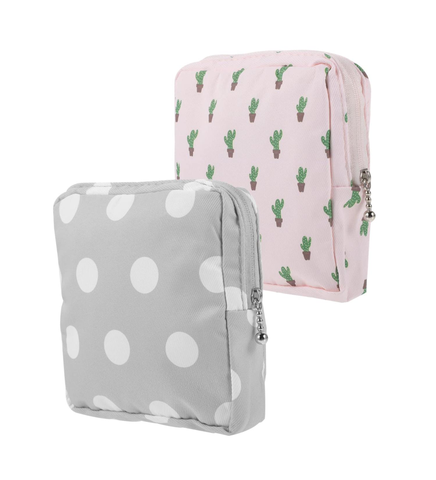 MARMERDO 2pcs Sanitary Napkin Storage Bags - Outdoor Decor, Cotton Makeup Bag, Travel Organizer - Cute Coin Purse and Nursing Mat Holder - First Period Pouches for Women - Sanitary Napkin Bread Holder - Buy Online on GoSupps.com