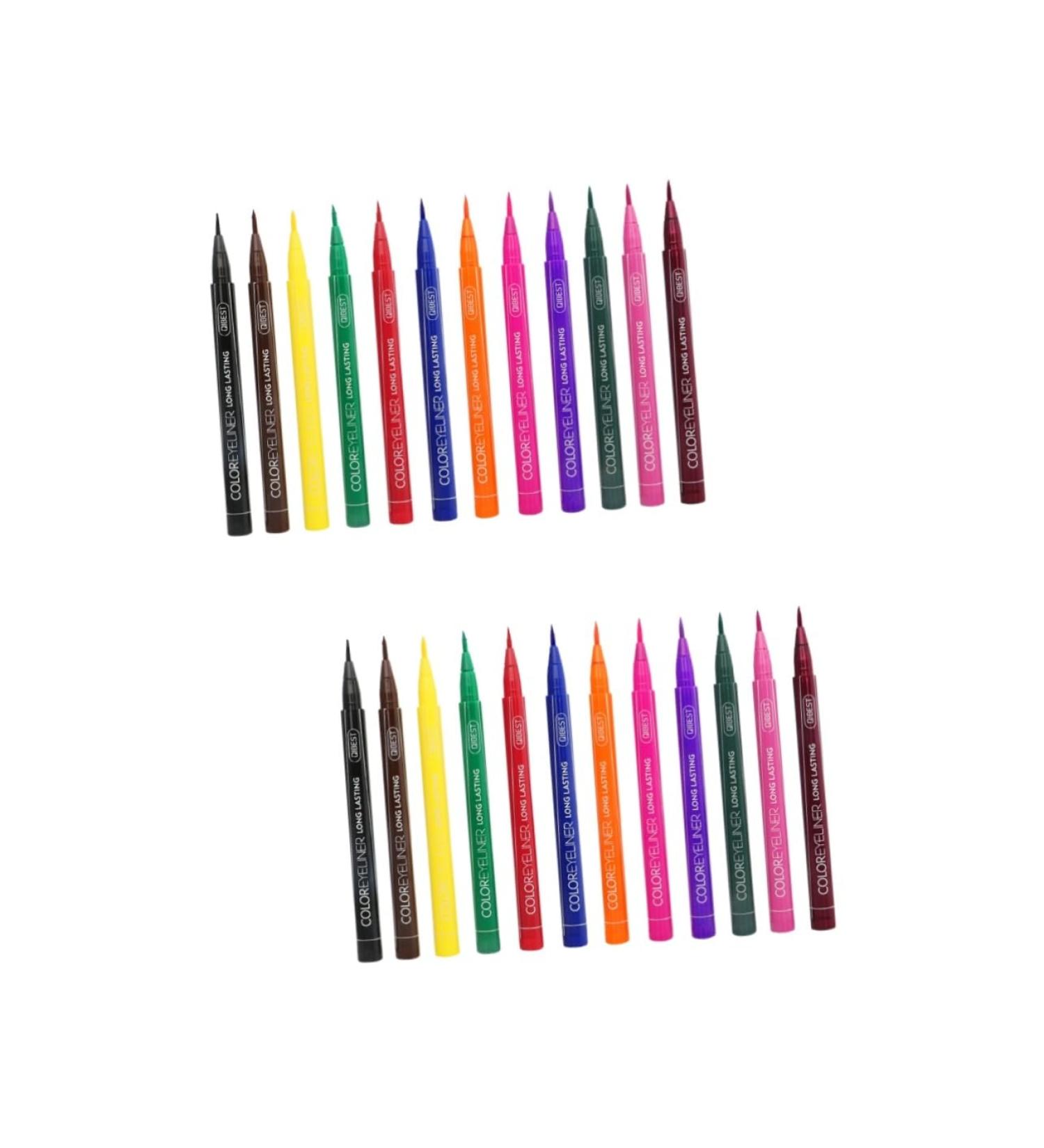 Beavorty 24 Pcs Eyeliner Pencil Matte Colored Eyeliner Eye Beauty Pencil Liquid Eyeliner Set Makeup Painted 1 count (Pack of 1) As Shownx2pcs - Buy Online on GoSupps.com