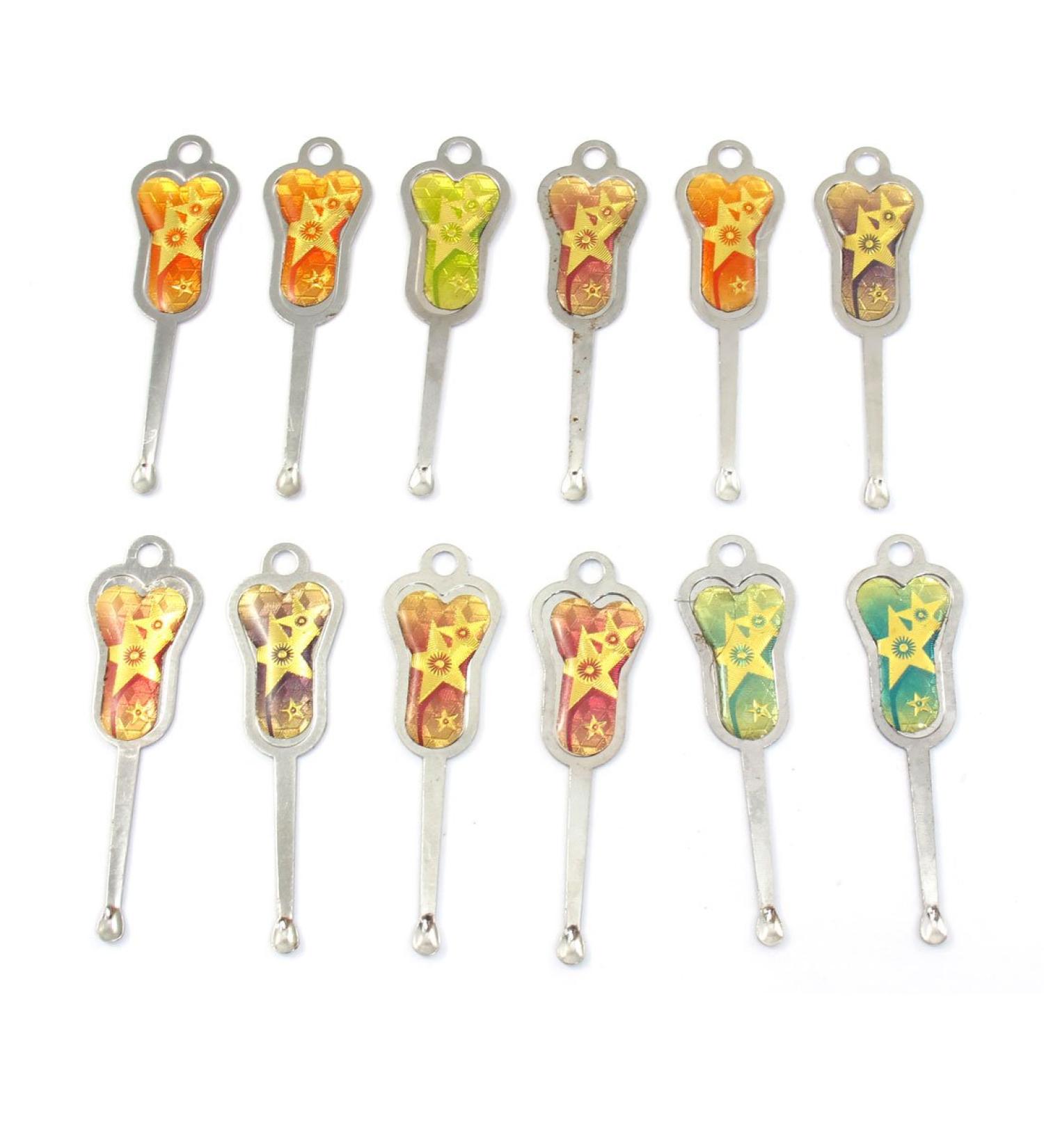 Qtqgoitem Star Metal Silver Tone Earpick Ear Wax Remover 12 Pcs (Model: 29a 71b eed b02 d5a)