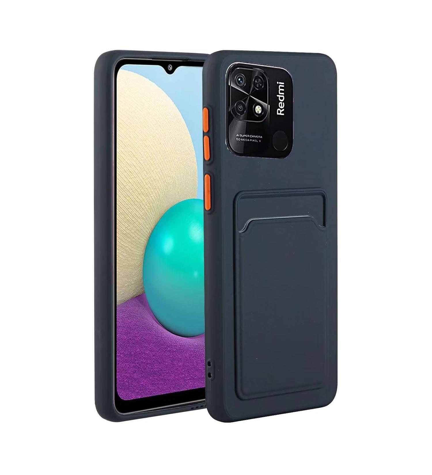 Tivenfezk Nadoli Silicone Case for Xiaomi Redmi 10c - Ultra Thin Shockproof Wallet TPU Cover with Credit Card Holder - Dark Blue - Buy Online on GoSupps.com