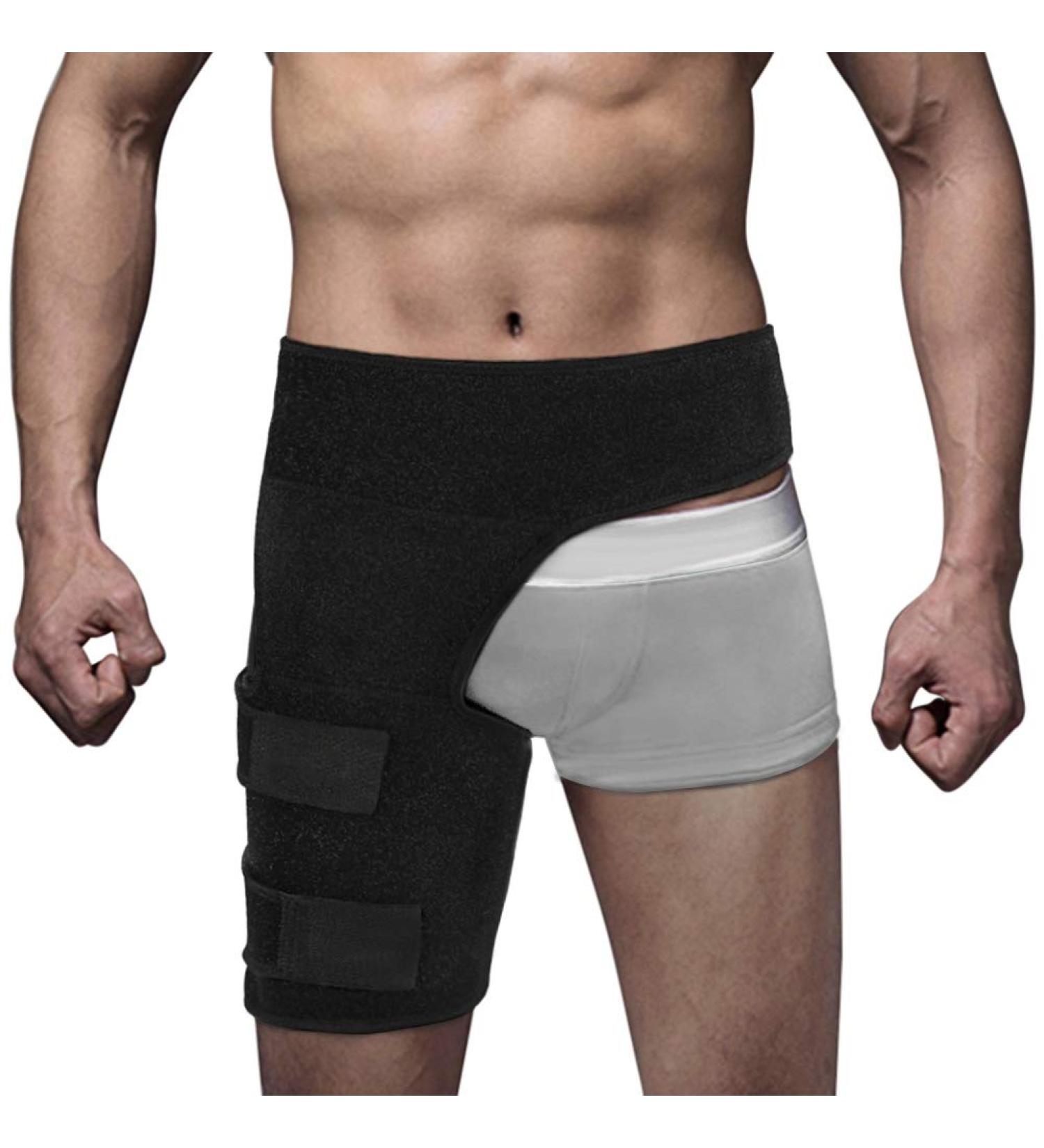 Ejoyous Groin Brace - Adjustable Hip Thigh Compression Support for Men & Women | Relief for Hip Flexor Strain Groin Pull Arthritis & Hamstring Injury Recovery - Buy Online on GoSupps.com