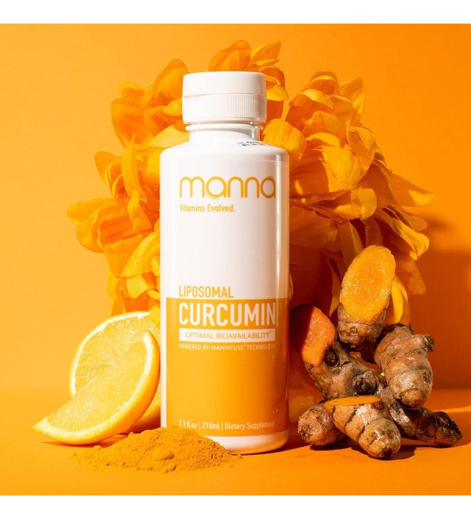 Manna Vitamins Evolved Liposomal Liquid Curcumin for Advanced Absorption Best Turmeric Supplement for Daily Joint & Immune Health Support - Vegan Non-GMO 95% Curcuminoids (1 Pack) Tangy Tangerine 7.6 Fl Oz (Pack of 1) - Buy Online on GoSupps.com