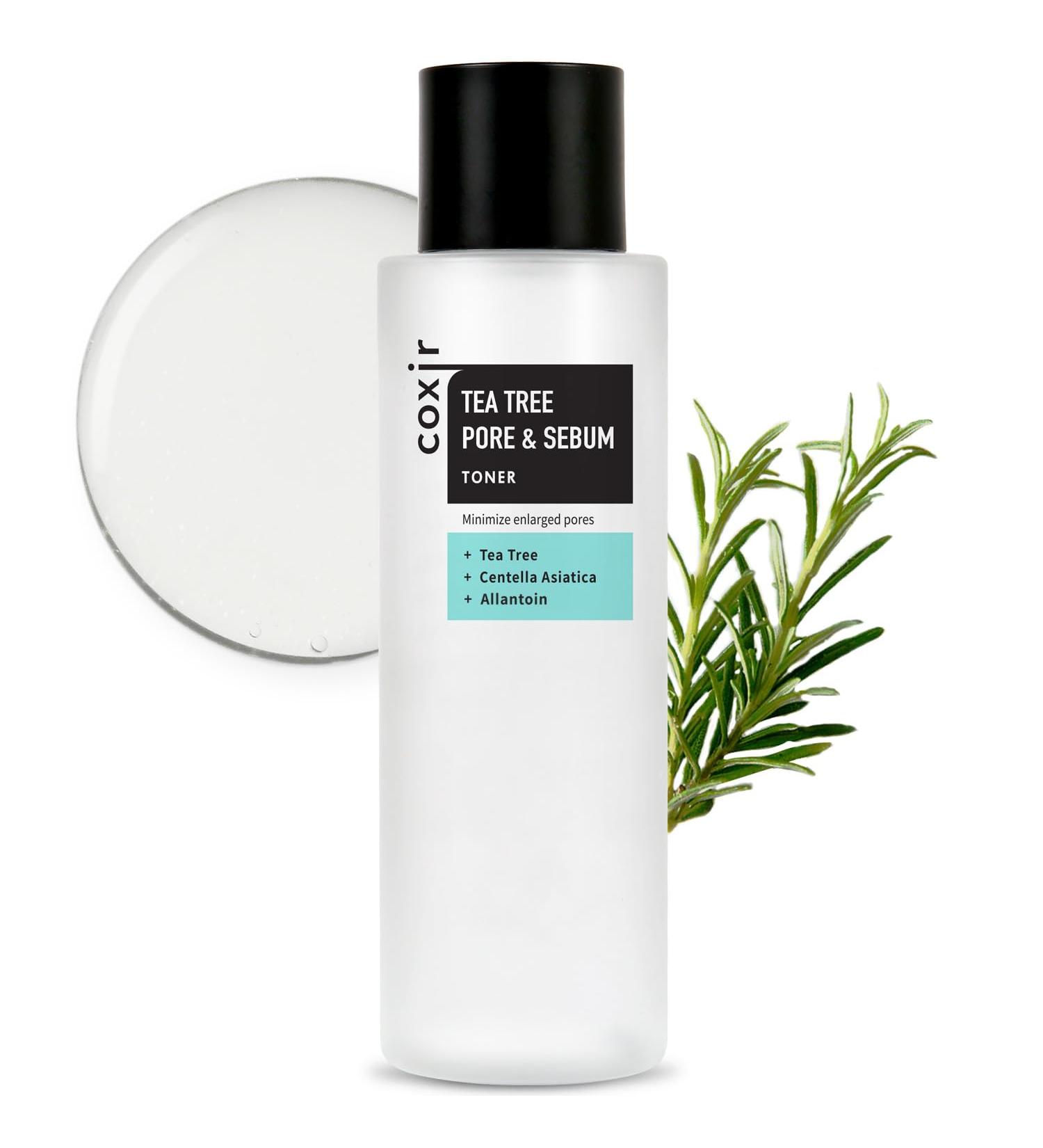 COXIR Tea Tree Pore and Sebum Toner (150 ml / 5.07 oz) Volcanic Water Toner Oil Balance Pore Minimiser Sebum Control - Buy Online on GoSupps.com