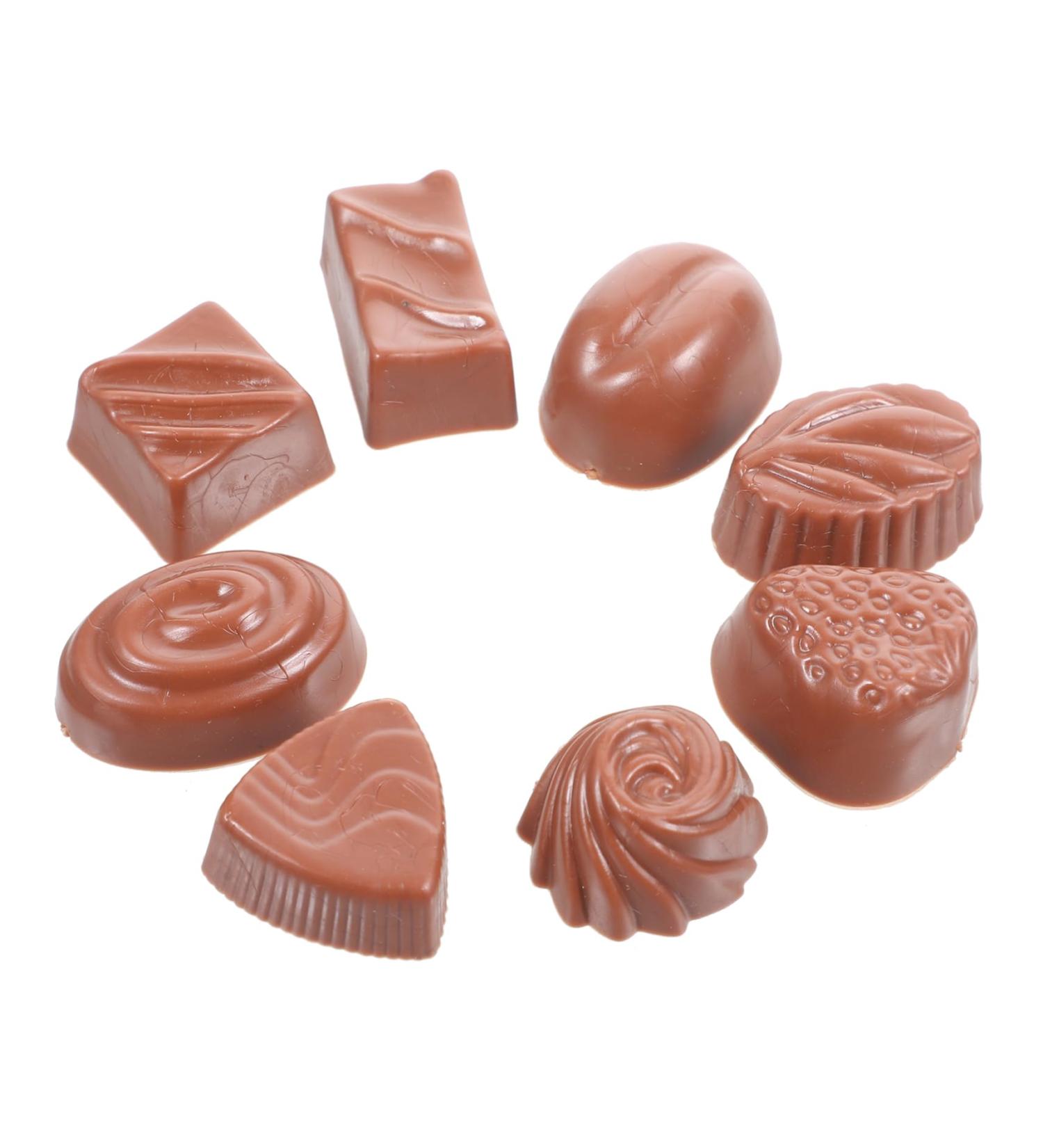 TEHAUX 8pcs Simulation Chocolate Realistic Chocolate Model Chocolate Block Model Fake Cookies Realistic Fake Chocolate Simulated Chocolate Decor Desktop Decor 3D Gummies PVC Multifunction Coffee 3.9X2.8cm - Buy Online on GoSupps.com