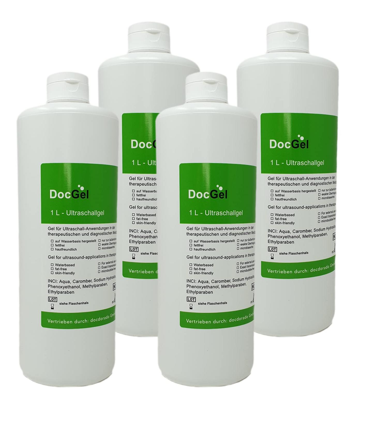 Docgel Ultrasound Gel - 4x1000ml | Premium Sonography & Contact Gel for Optimal Transmission | Medically Approved - Buy Online on GoSupps.com