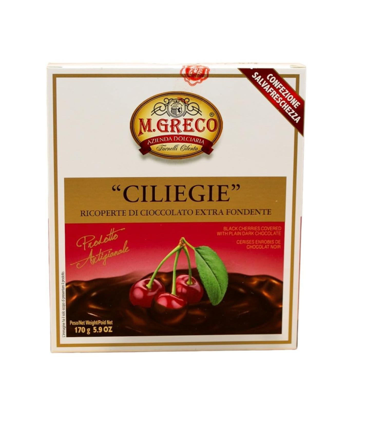  Italian Gourmet E.R. M.Greco Ciliege Cherry Chocolate Coated Extra Dark 170g + Gourmet Italian Polpa 400g - Buy Online on GoSupps.com