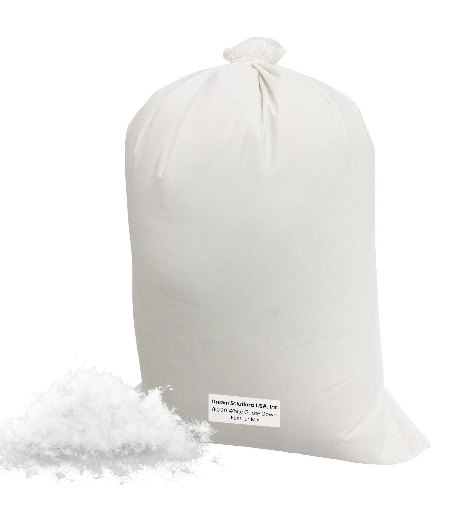 100% Natural White Goose Down and Feather Filling - 1/2 lb - Ideal for Comforters, Pillows, Cushions, Jackets - Hungarian Softness - Dream Solutions USA - Buy Online on GoSupps.com