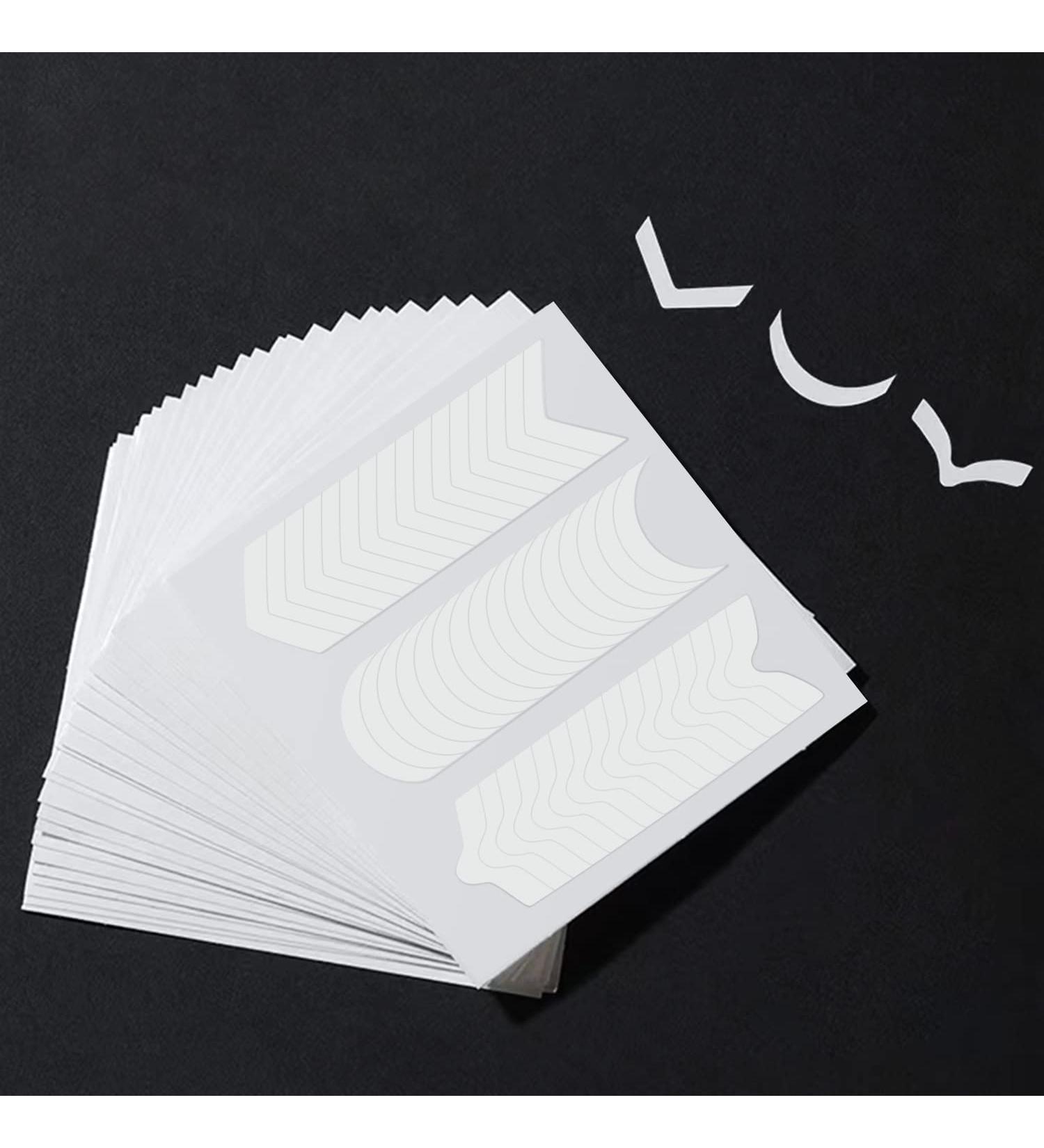 2000-Piece Self-Adhesive French Manicure Nail Art Stickers - DIY Decoration Stencil Tools with 3 White Half-Moon Designs - 45 Sheets - Buy Online on GoSupps.com