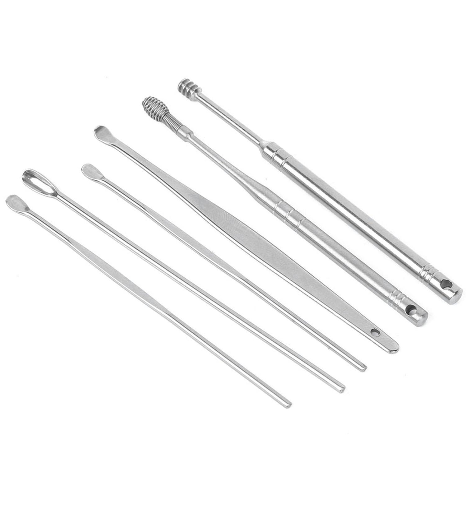 LIANGLIDE Stainless Steel Earwax Removal Kit - 6pcs Set with Box | Earwax Picker & Remover Cleaning Tool - Buy Online on GoSupps.com