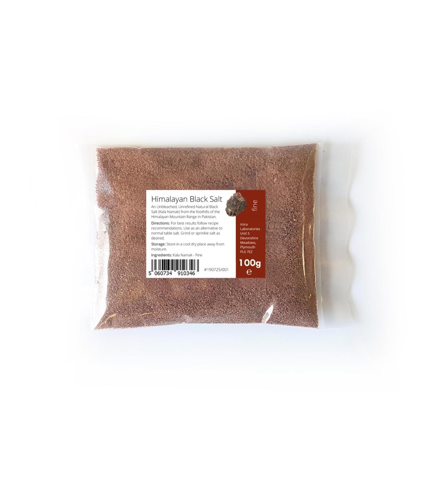 Intralabs - Black Himalayan Salt 100g - Pure & Naturally Organic Food Grade Kala Namak Fine