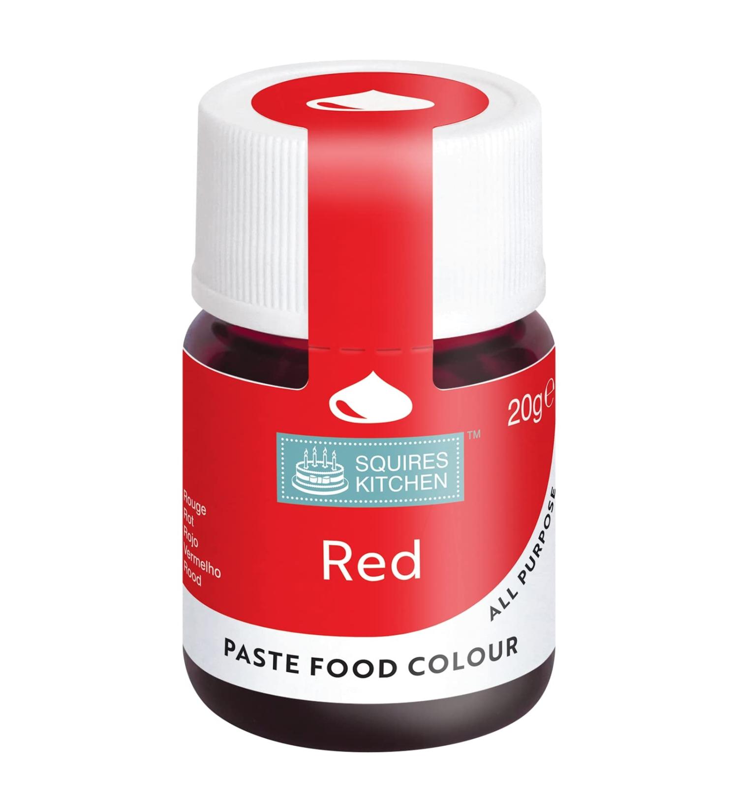 Squires Kitchen Red Food Colouring Paste - 20g | Concentrated Colour for Sugarpaste, Fondant, Buttercream, Royal Icing & Cake Mixes - Buy Online on GoSupps.com