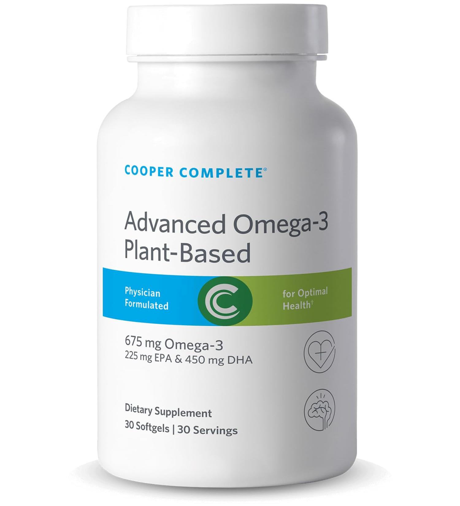 Cooper Complete Advanced Omega-3, Plant-Based Vegan Softgels, 675mg Omega-3, 225 mg EPA & 450mg DHA, 30 Servings - Buy Online on GoSupps.com