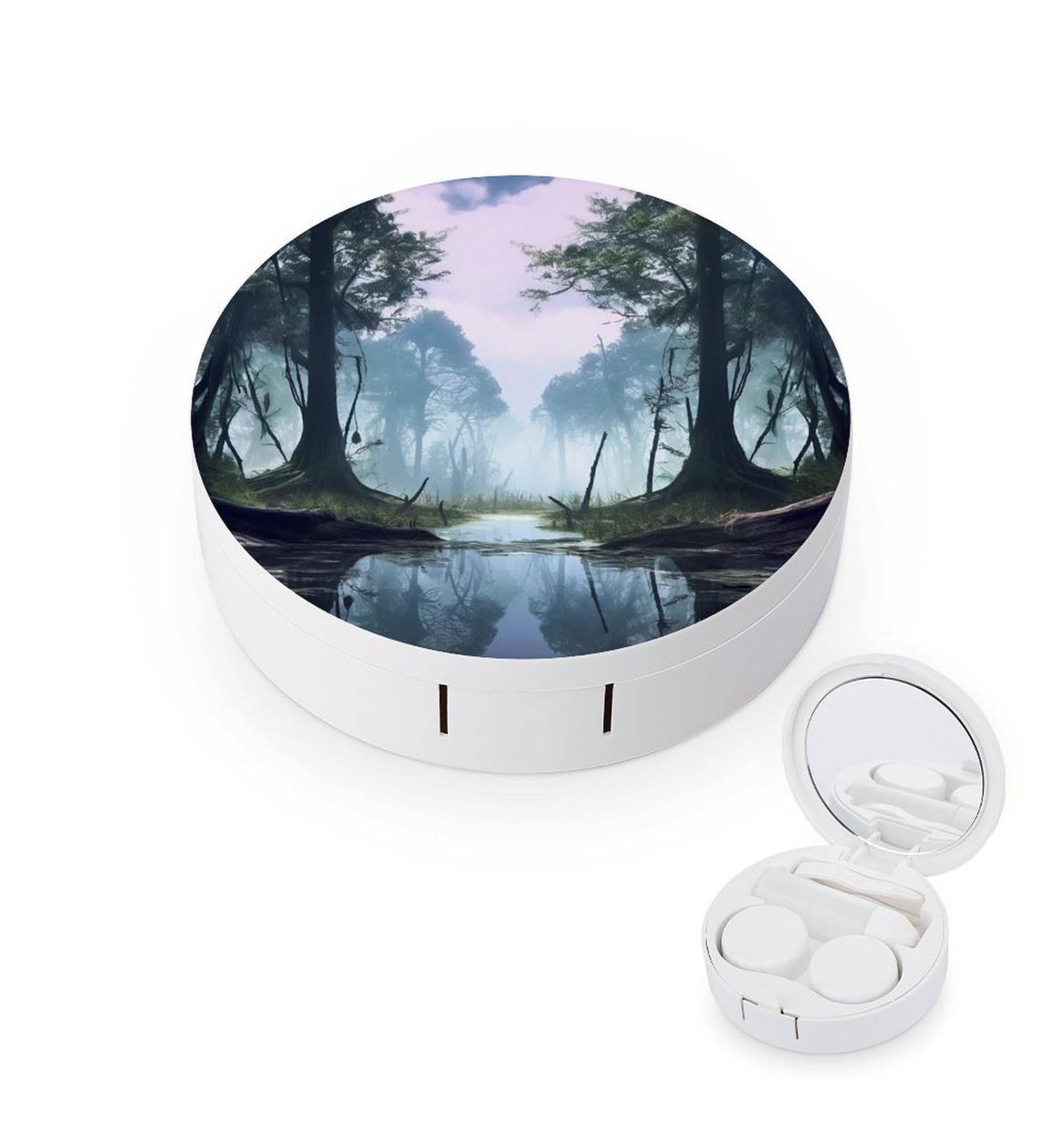 Portable Swamp Landscape Contact Lens Case - Travel Storage Box for Contact Lenses | International Shipping Available - Buy Online on GoSupps.com