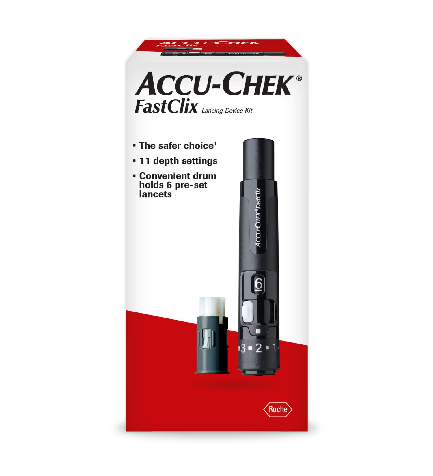 Accu-Chek FastClix Diabetes Lancing Device with 6 Lancets - Fast, Easy Blood Glucose Testing - Buy Online on GoSupps.com