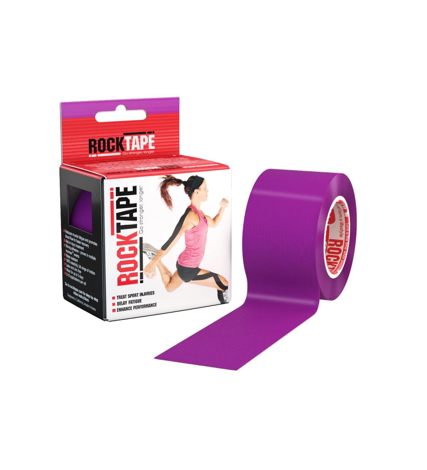 RockTape Original 2-Inch Water-Resistant Kinesiology Tape - 16.4-Foot Purple Roll | Best for Sports & Injury Recovery | International Shipping Available - Buy Online on GoSupps.com