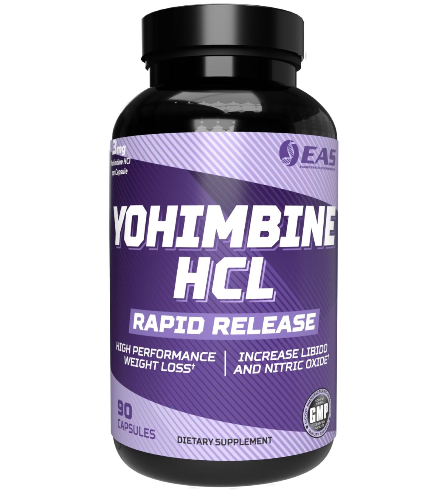 Yohimbine HCL for Weight Loss & Athletic Performance - Rapid Release Better Absorption | 90 Capsules - Buy Online on GoSupps.com