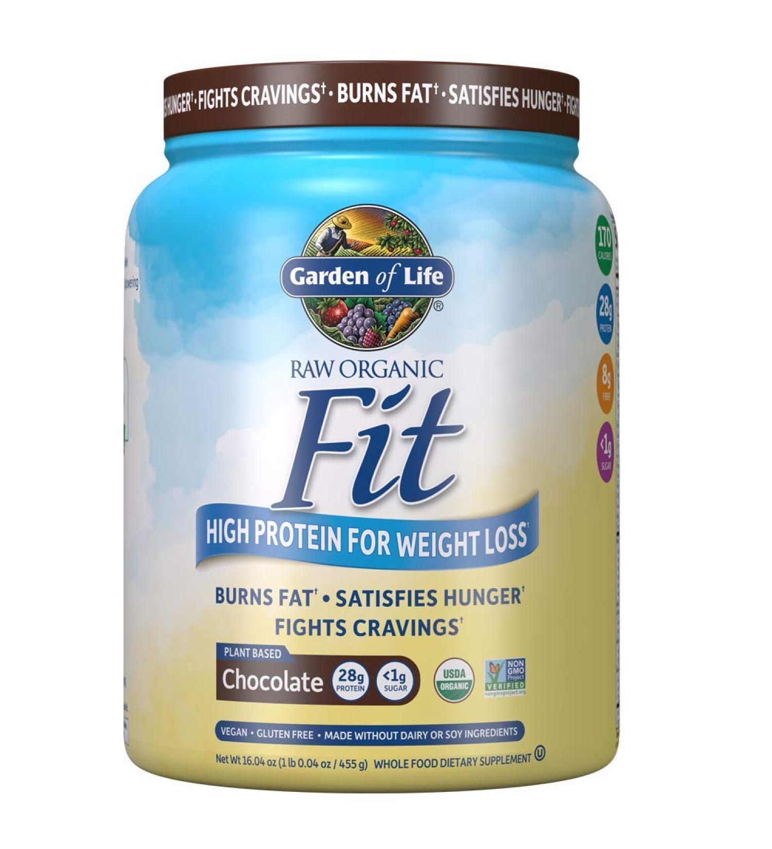Garden of Life RAW Organic Fit High Protein Chocolate - 16.3 oz for Weight Loss - Buy Online on GoSupps.com
