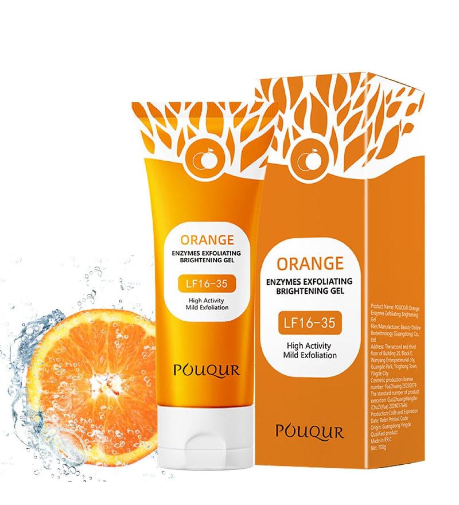 Orange Exfoliating Gel Scrub Purifying Exfoliating Gel for Face & Body Gentle Daily Exfoliator to Smooth & Refresh Dull Skin For All Skin Types (1pcs) - Buy Online on GoSupps.com