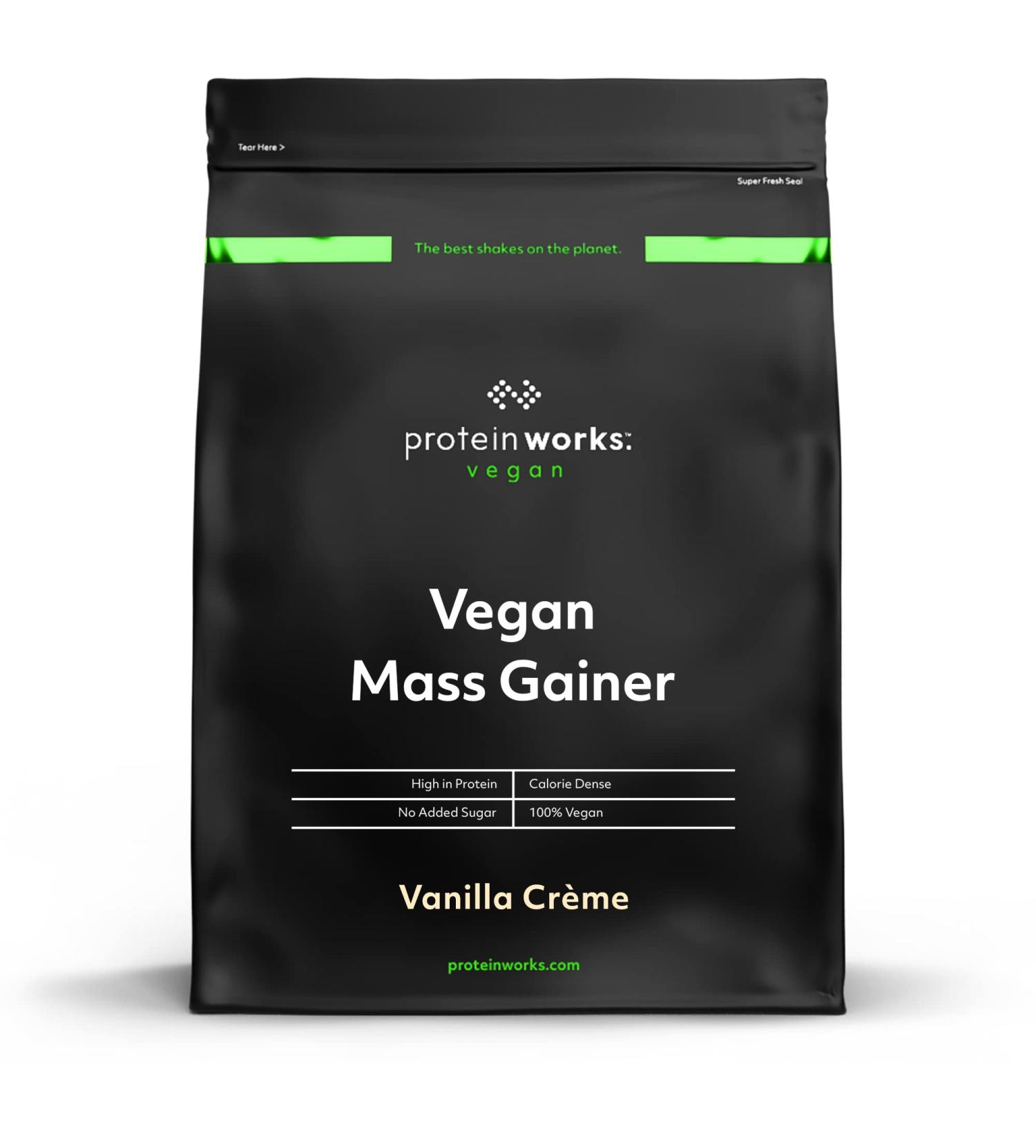 THE PROTEIN WORKS - Vegan Gainer | 450 Calories per shake | Muscle mass | Vegetable protein shake | 16 Servings | Vanilla Cream | 2kg - Buy Online on GoSupps.com