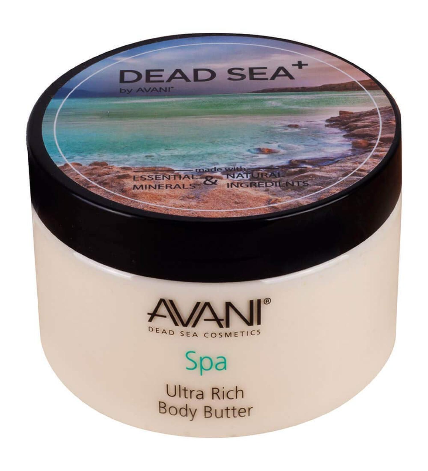 Avani Ultra Rich Body Butter with Dead Sea Salt, Aloe Vera, Vitamin E, Shea & Essential Oils - Exfoliating & Moisturizing Butter for All Skin Types - Citrus/Vanilla Scent - Buy Online on GoSupps.com