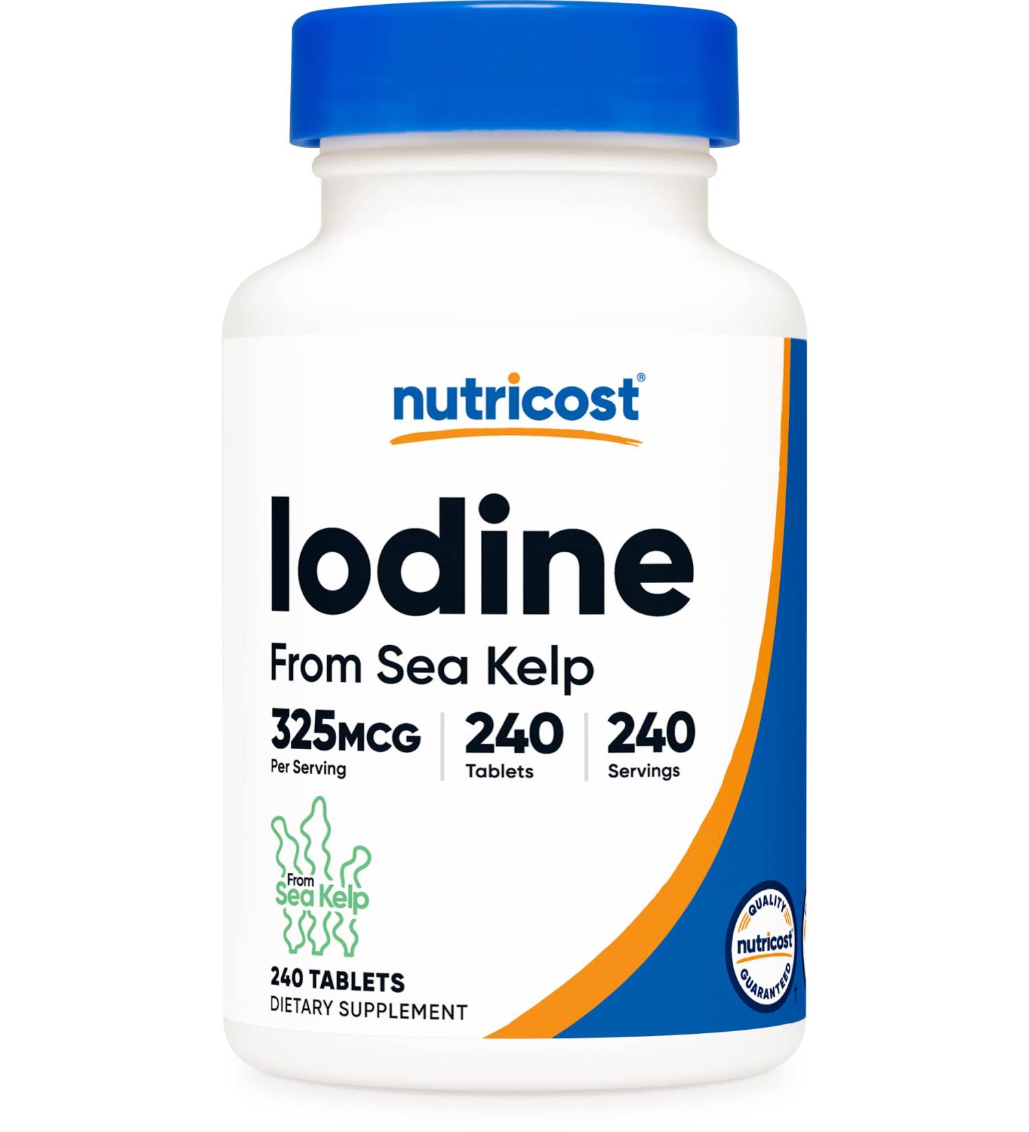 Nutricost Iodine 325mcg - 240 Tablets (Natural Seaweed Source) | Non-GMO & Gluten Free - Buy Online on GoSupps.com