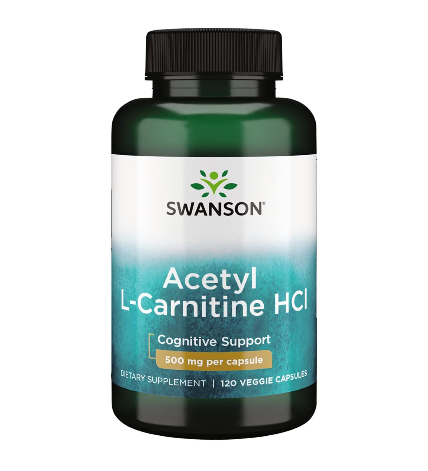 Swanson Acetyl L-Carnitine Hcl 500mg 120 Veg Capsules - Buy Online on GoSupps.com