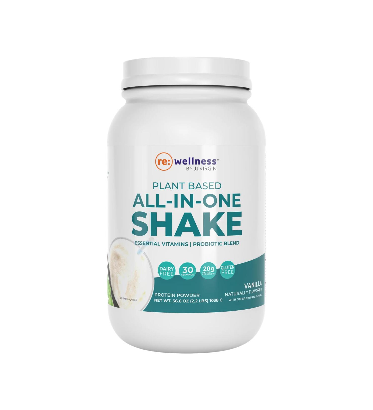 Reignite Wellness by JJ Virgin | Vanilla Plant-Based All-in-One Shake | New & Improved Formula Plant Protein Powder, Vitamins, Minerals, Greens & Aminos | 20g of Plant Protein | 30 Servings - Buy Online on GoSupps.com