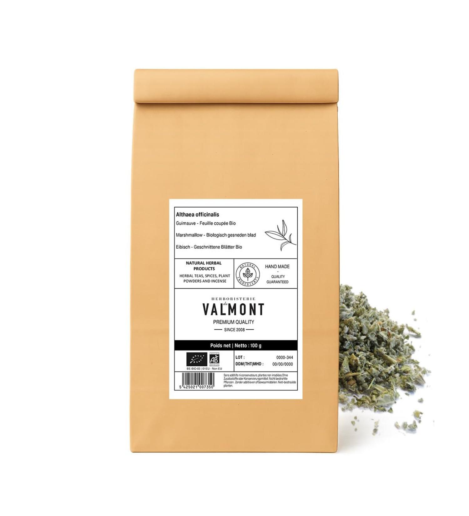 Herboristeria du Valmont Organic Marshmallow Herbal Tea Cut Leaf 100 grams - Buy Online on GoSupps.com