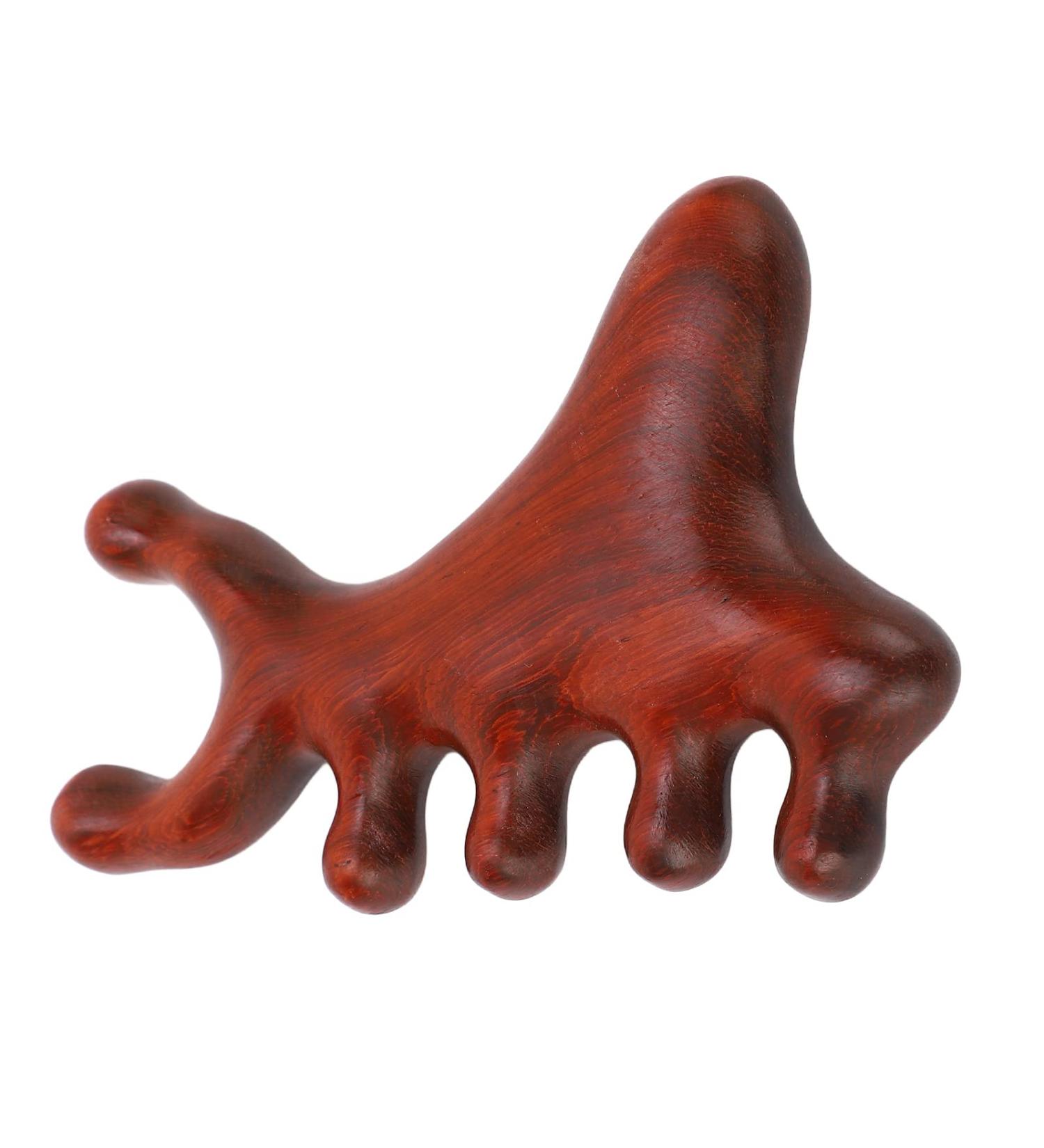 Handmade Sandalwood Wood Head Massage Comb | Wide Tooth Scalp Massager for Hair Growth | Gua Sha Scraping Device for Hair Care - Buy Online on GoSupps.com