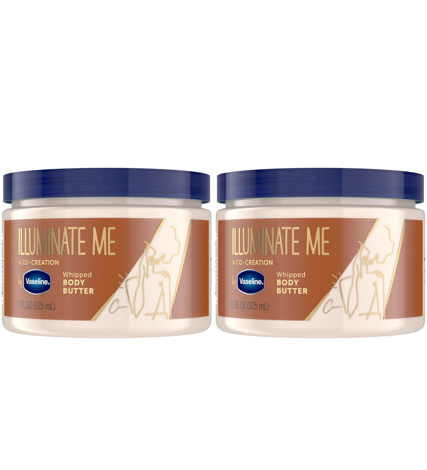 Vaseline Illuminate Me Body Butter - Radiant Whipped Shea Butter for Melanin-Rich Skin | 11 Oz Ea (Pack of 2) - Buy Online on GoSupps.com