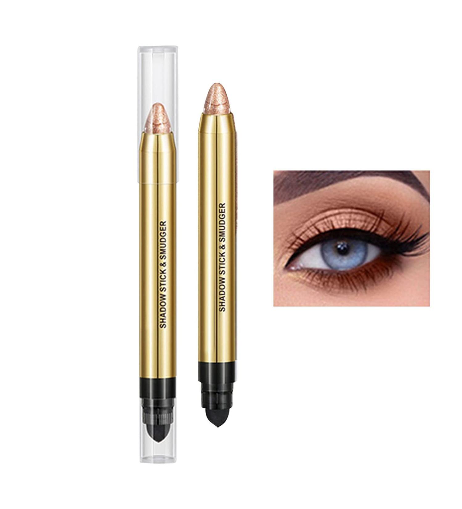 6 Color Neutral eyeshadow stick Pearl Pink Brown | Waterproof & Long Lasting Eye Brightener Stick with Blending Brush | Smoky Metallic Eye Makeup | 1PC 03 - Buy Online on GoSupps.com
