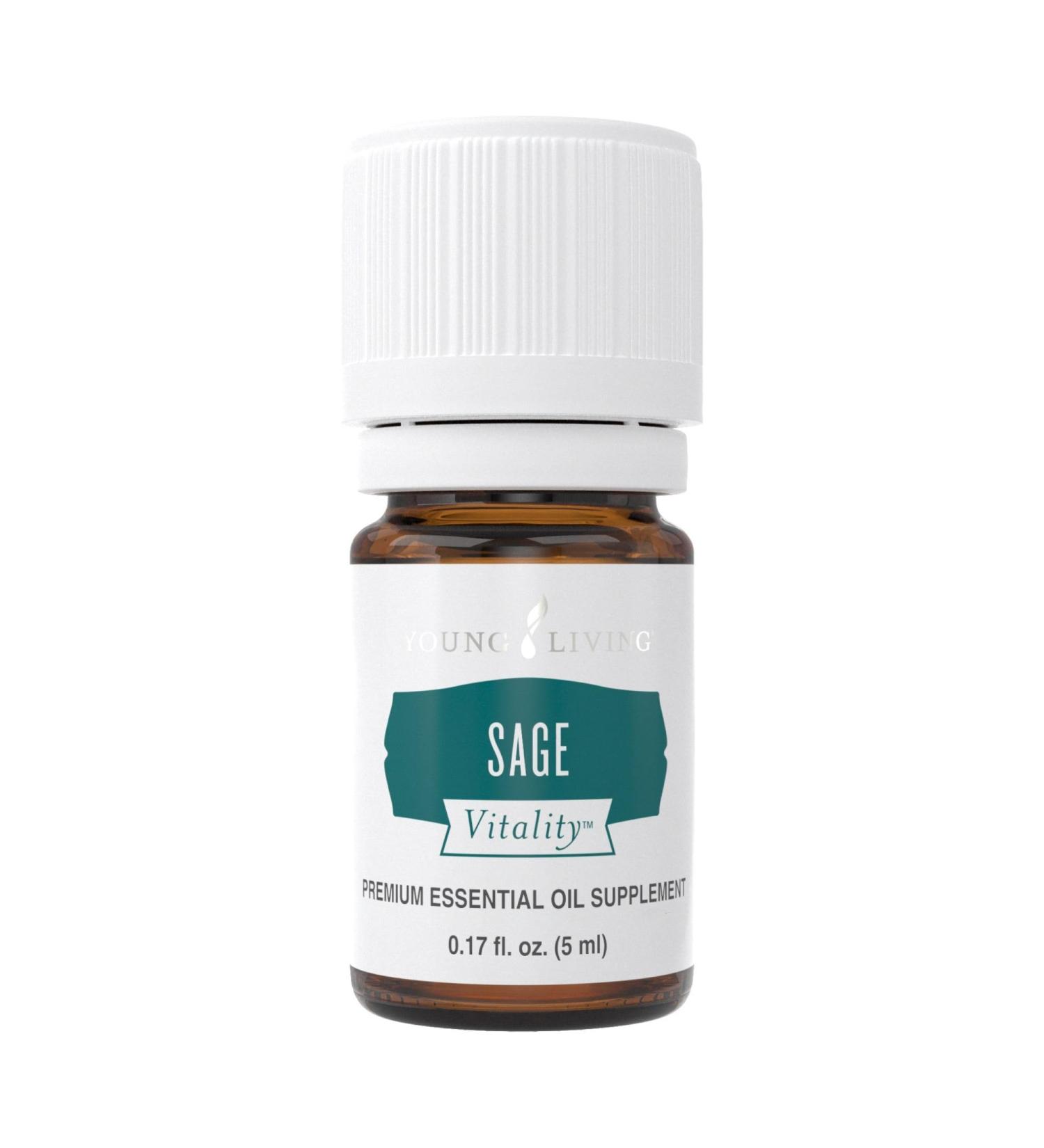 Young Living Sage Vitality Essential Oil 5 ml | Aromatic & Culinary Uses | Women's Health Support | Antioxidant & Cleansing Benefits - Buy Online on GoSupps.com