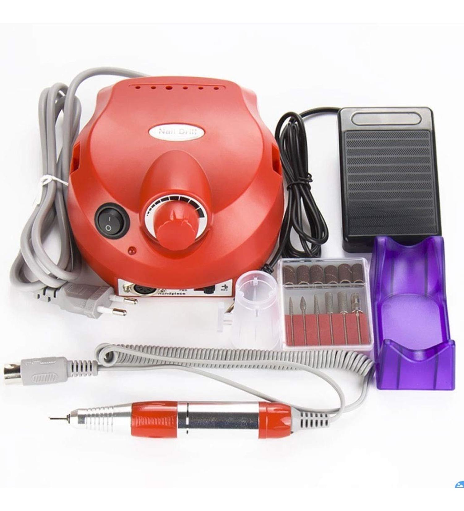 Electric Nail Files Acrylic Nail Remover Polisher Kit 25000 RPM for Gel Nails Nail Buffer Manicure Pedicure Polishing Tools Red - Buy Online on GoSupps.com