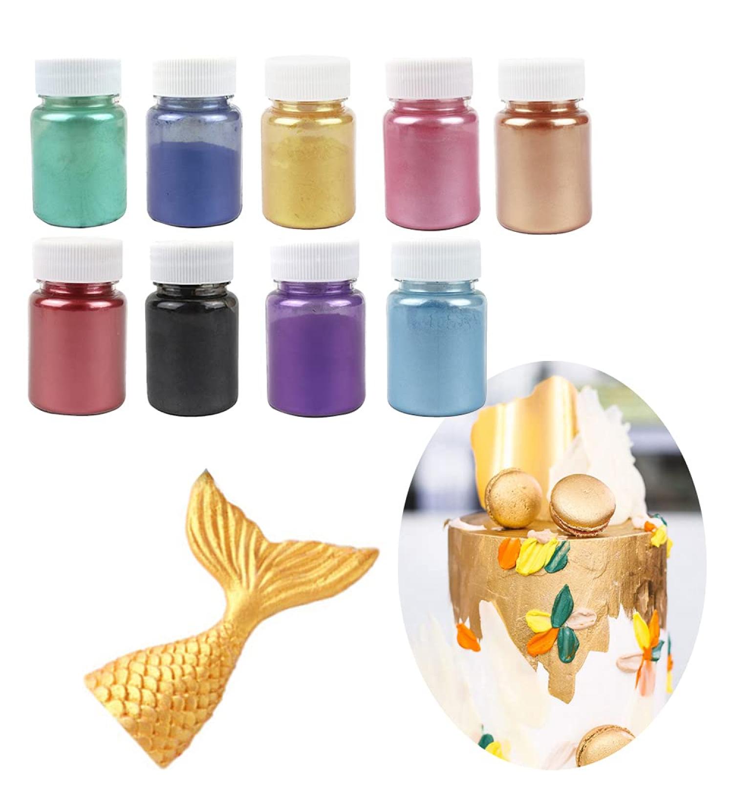 Gold Luster Dust - Cake Fondant & Chocolate Decoration Powder 9PCS Set - Buy Online on GoSupps.com