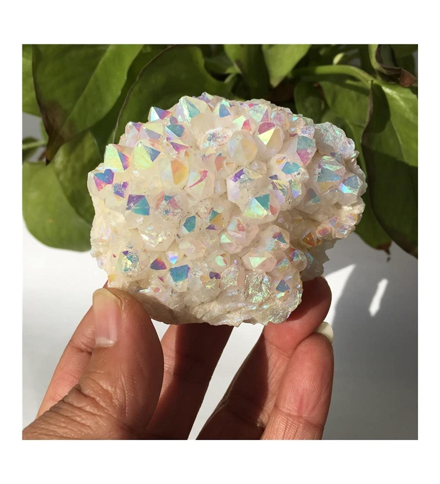 Natural Crystal Rough Home Decor White electroplated Quartz Crystal Cluster Specimen Stone Reiki Decoration Soothing Crystal Household (Size : 160-180g) - Buy Online on GoSupps.com