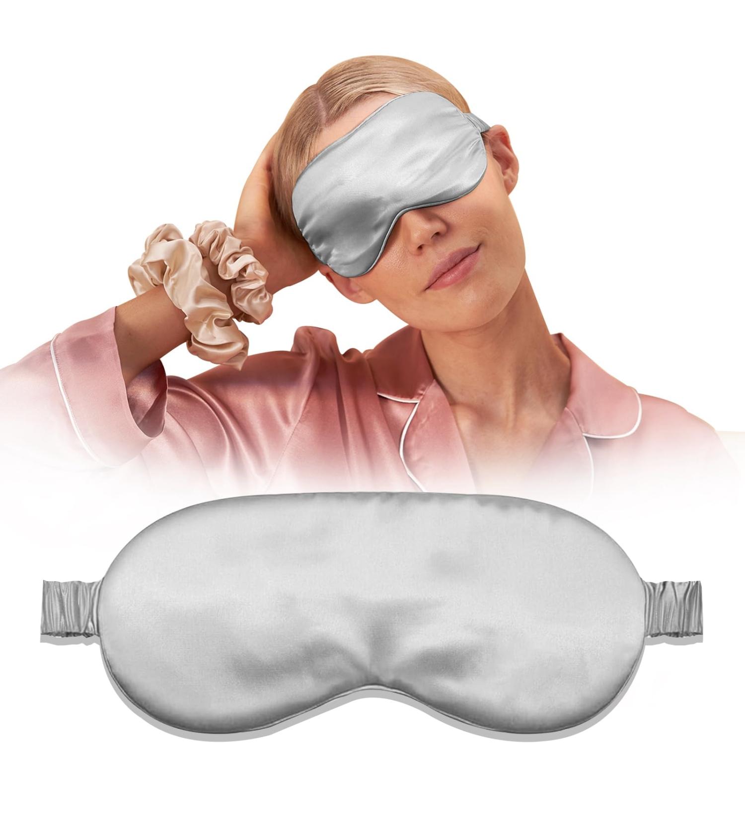 Luxury 100% Mulberry Silk Sleep Mask - Soft Breathable Eye Shade for Men & Women - Blocks Light & Reduces Puffy Eyes - Perfect Gift (Grey - Buy Online on GoSupps.com