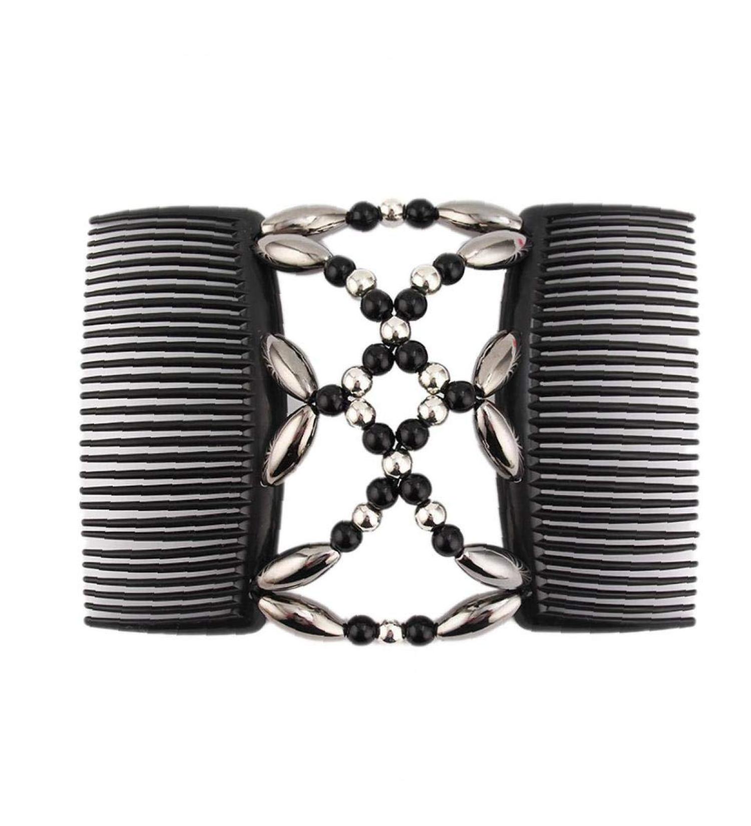 Pearl Hair Combs | Magic Elastic Double Clip Hair Accessories for Women & Girls - Buy Online on GoSupps.com