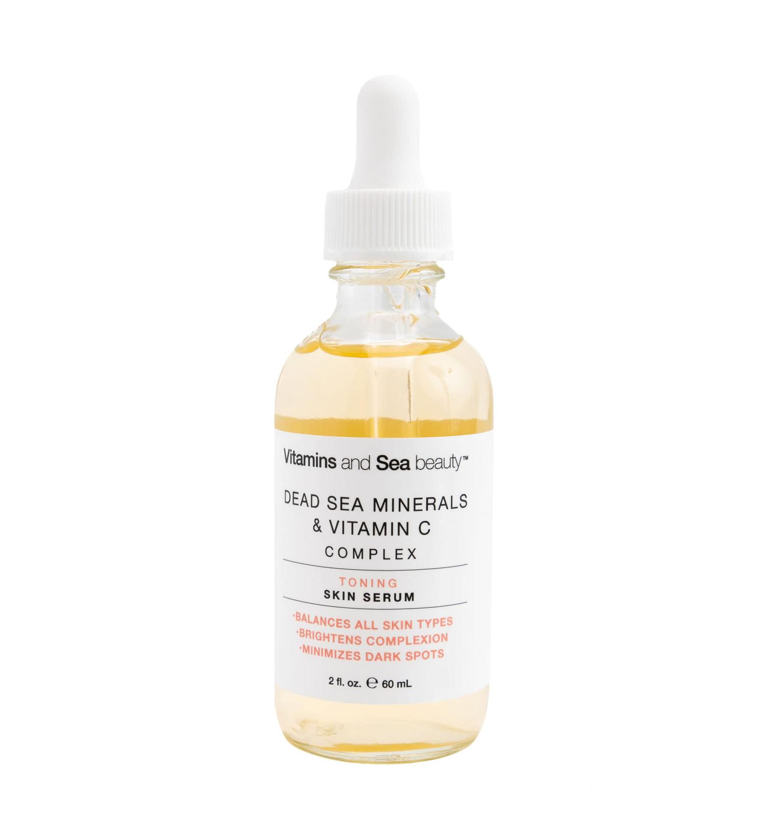Vitamins & Sea Beauty Dead Sea Minerals + Vitamin C Serum | Anti-Aging Dark Spot Corrector Hydrating Facial Serum for Glowing Skin - 2 fl oz - Buy Online on GoSupps.com