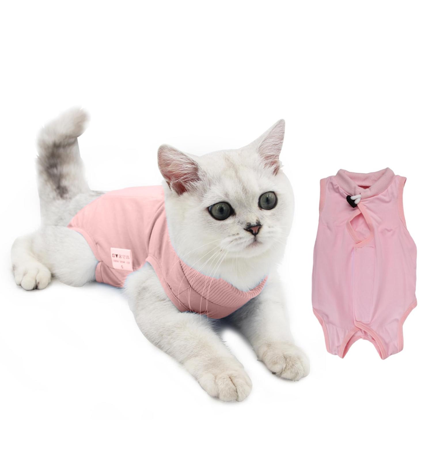 Recovery Suit for Cats - Surgical Protection & E-Collar Alternative | Pink M | Post-Op Suit for Belly Wounds & Skin Issues - Buy Online on GoSupps.com